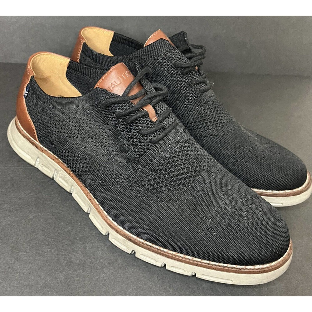 BLACK Nautica Laced Oxford Shoes Sneakers Wrenwood 3 Knit - Men's Size 11